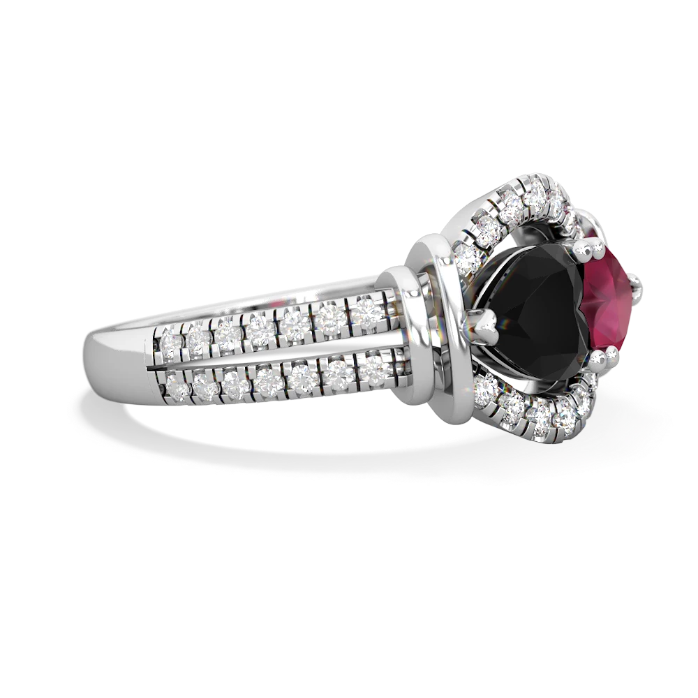 Onyx Art-Deco Keepsake 14K White Gold ring R5630