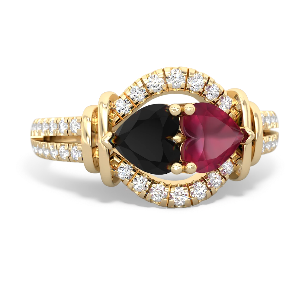 Onyx Art-Deco Keepsake 14K Yellow Gold ring R5630