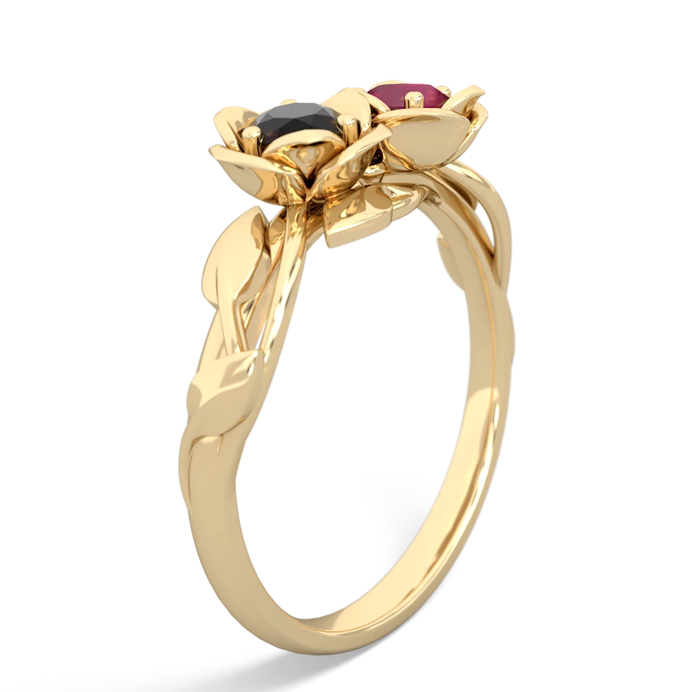 Onyx Rose Garden 14K Yellow Gold ring R5510