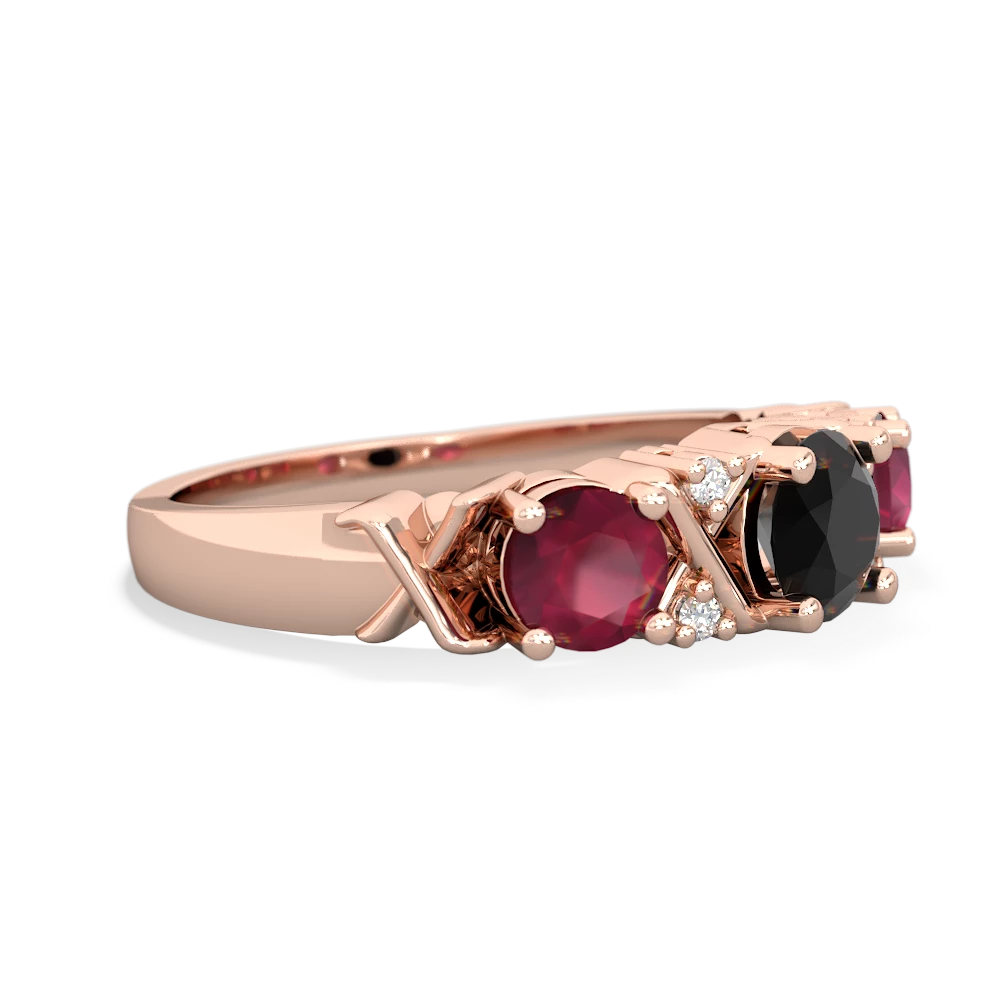 Onyx Hugs And Kisses 14K Rose Gold ring R5016