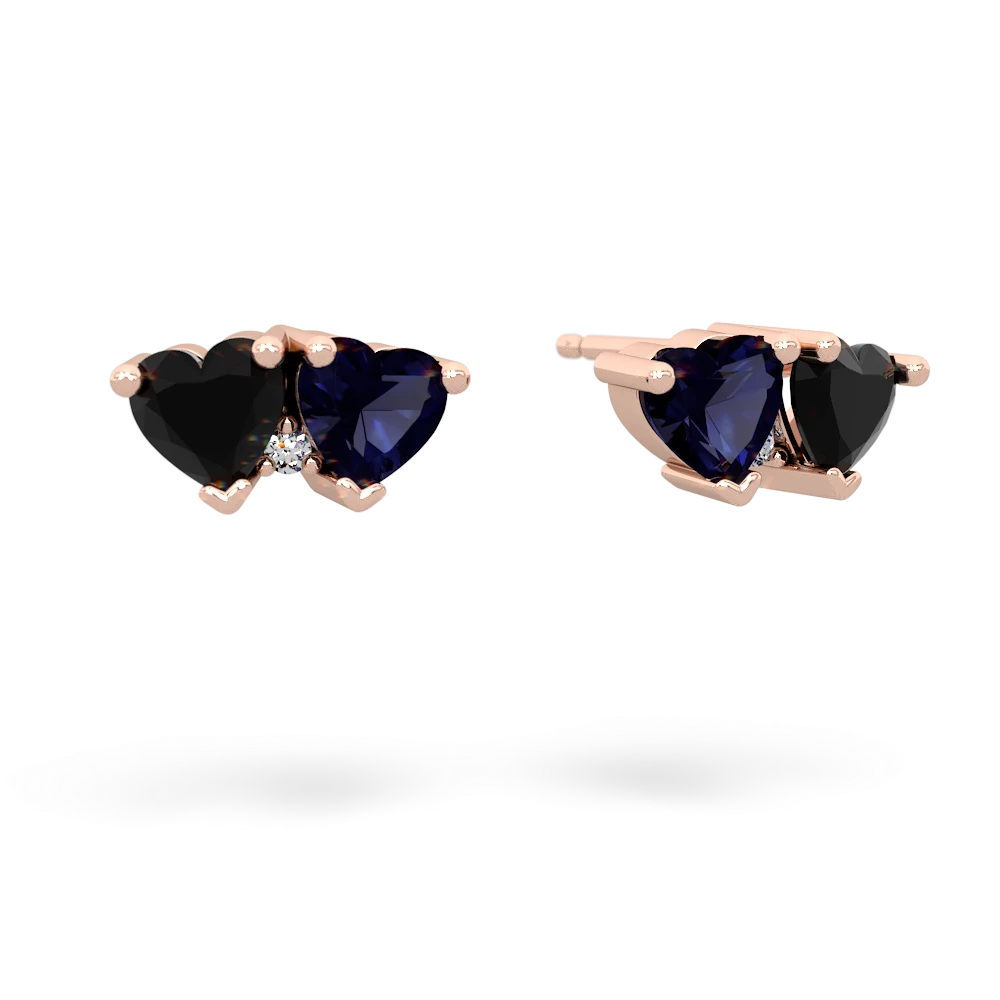 Onyx Sweethearts 14K Rose Gold earrings E5260