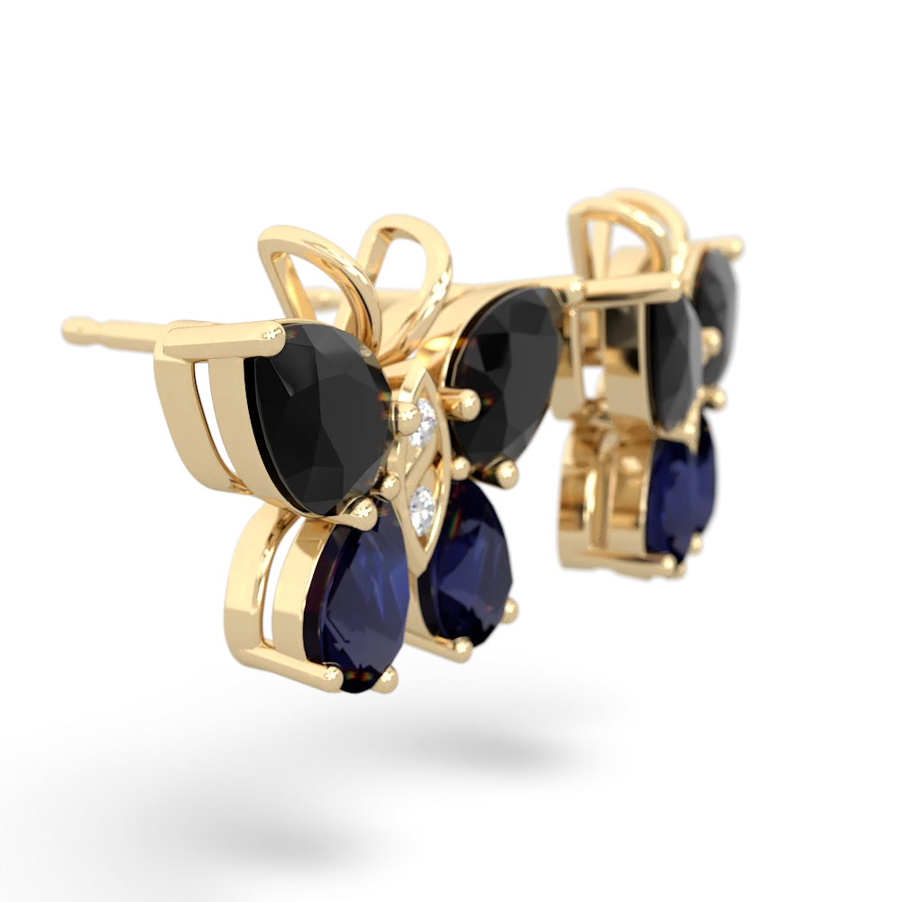 Onyx Butterfly 14K Yellow Gold earrings E2215