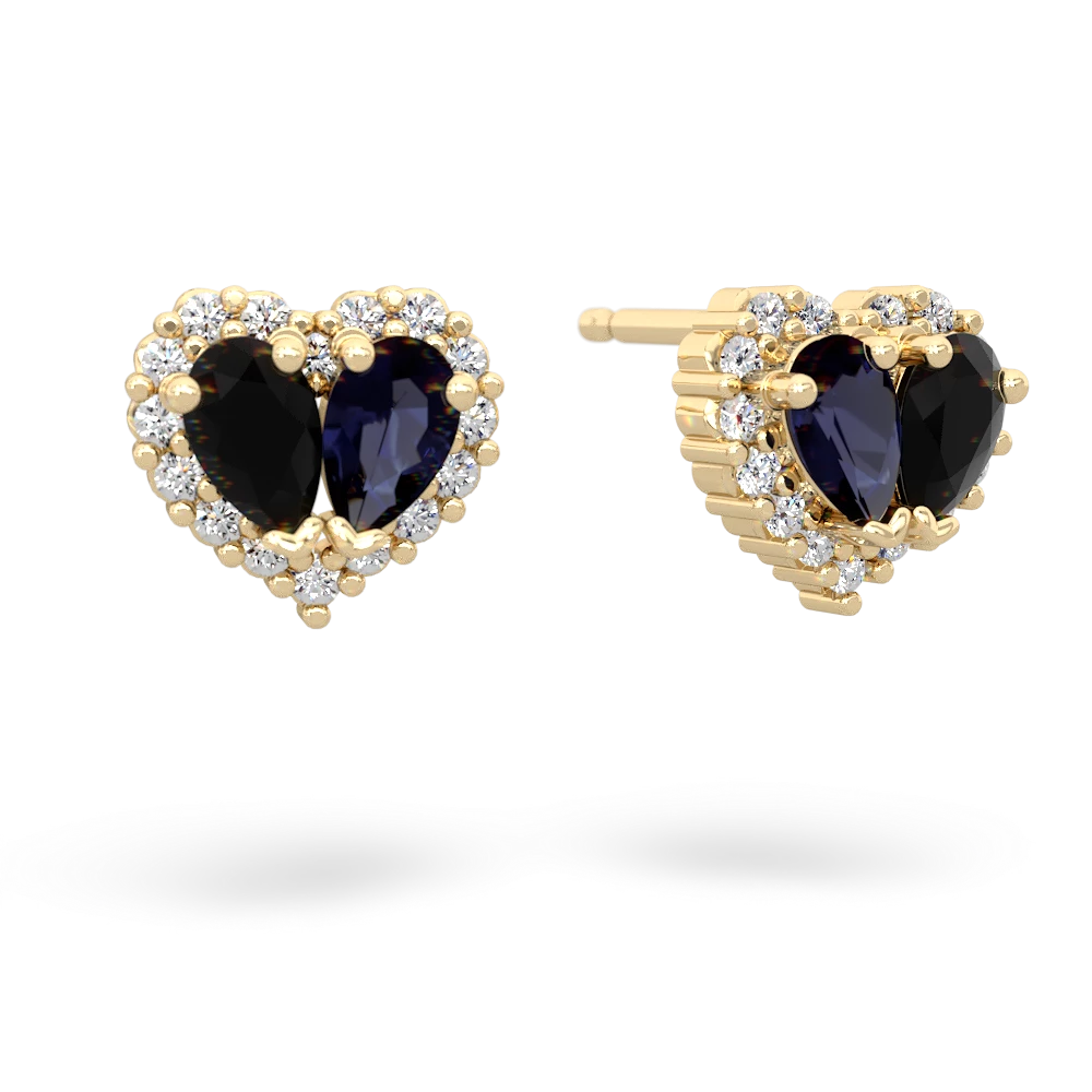 Onyx Halo 14K Yellow Gold earrings E7008