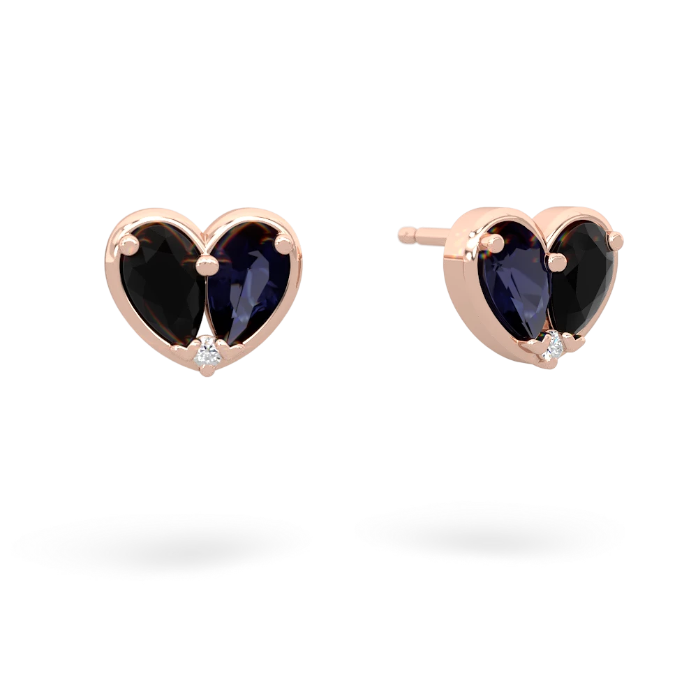 Onyx 'Our Heart' 14K Rose Gold earrings E5072