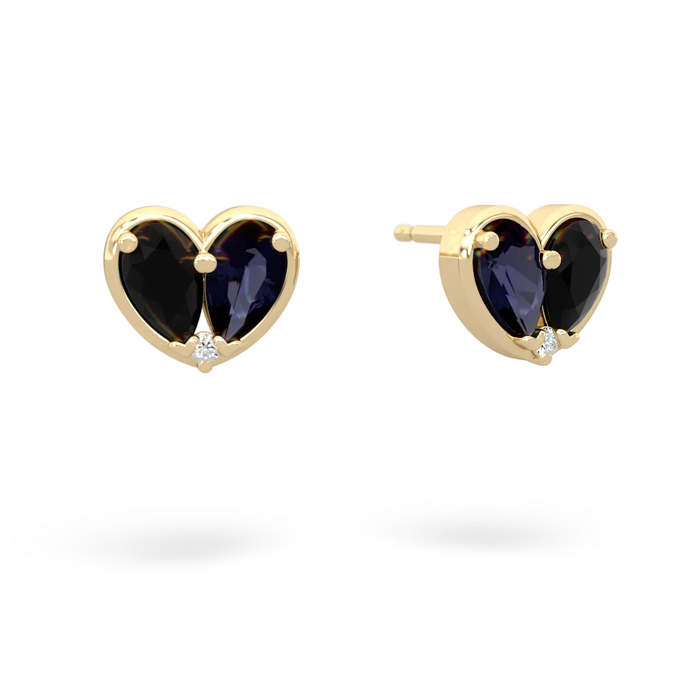 Onyx 'Our Heart' 14K Yellow Gold earrings E5072