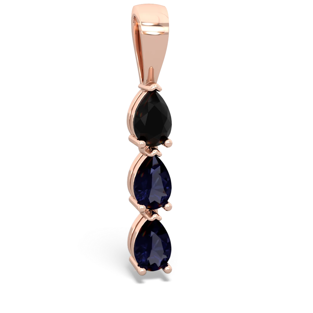 Onyx Dew Drops 14K Rose Gold pendant P2251