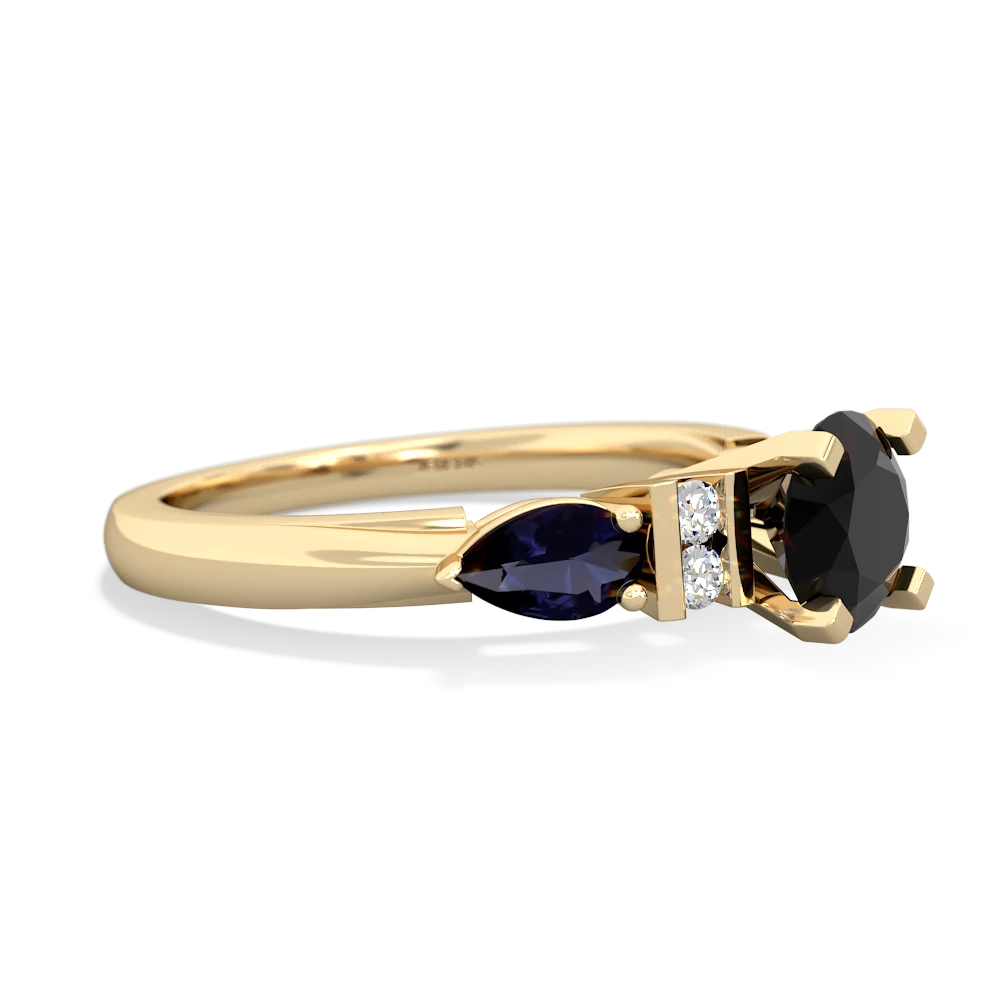 Onyx 6Mm Round Eternal Embrace Engagement 14K Yellow Gold ring R2005