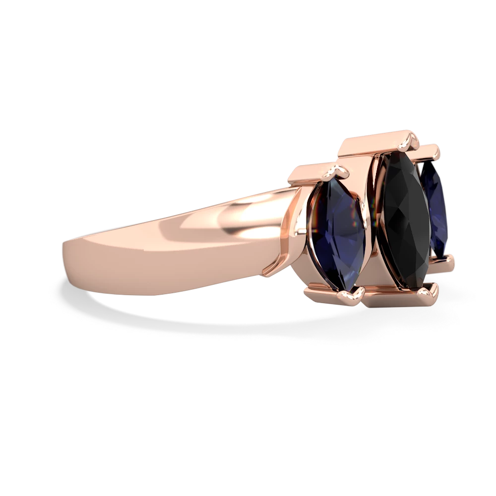 Onyx Three Peeks 14K Rose Gold ring R2433