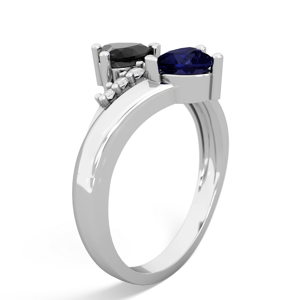 Onyx Heart To Heart 14K White Gold ring R2064