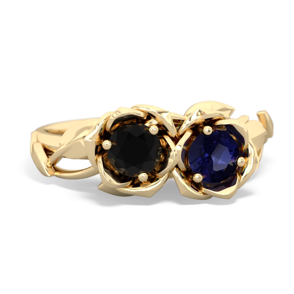 Onyx Rose Garden 14K Yellow Gold ring R5510