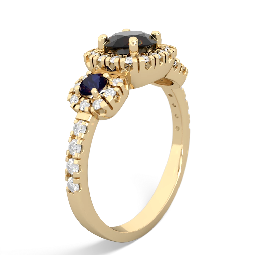 Onyx Regal Halo 14K Yellow Gold ring R5350