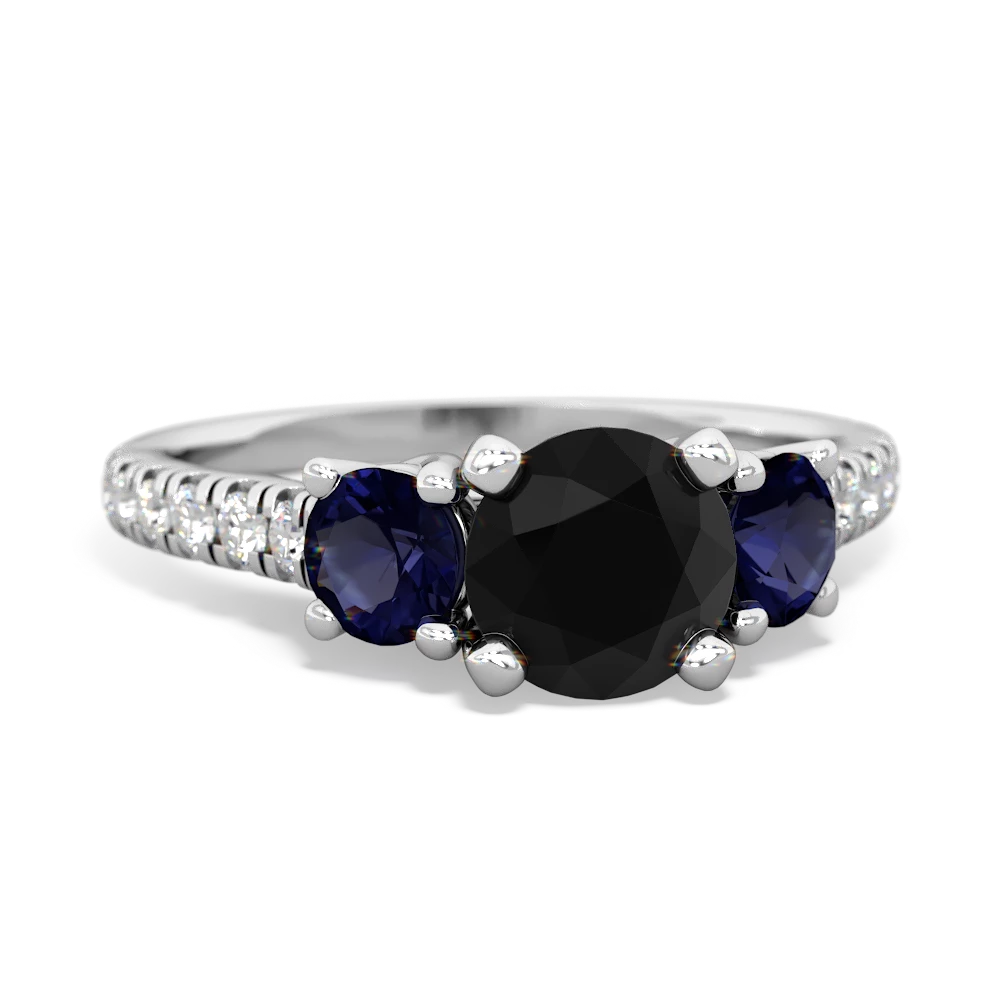 Onyx Pave Trellis 14K White Gold ring R5500