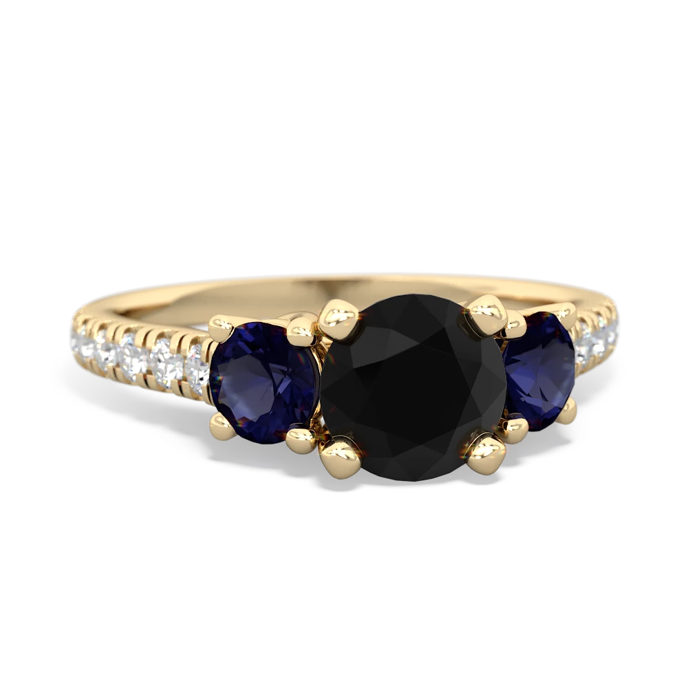 Onyx Pave Trellis 14K Yellow Gold ring R5500