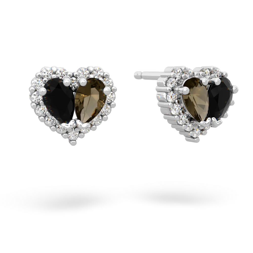 Onyx Halo 14K White Gold earrings E7008