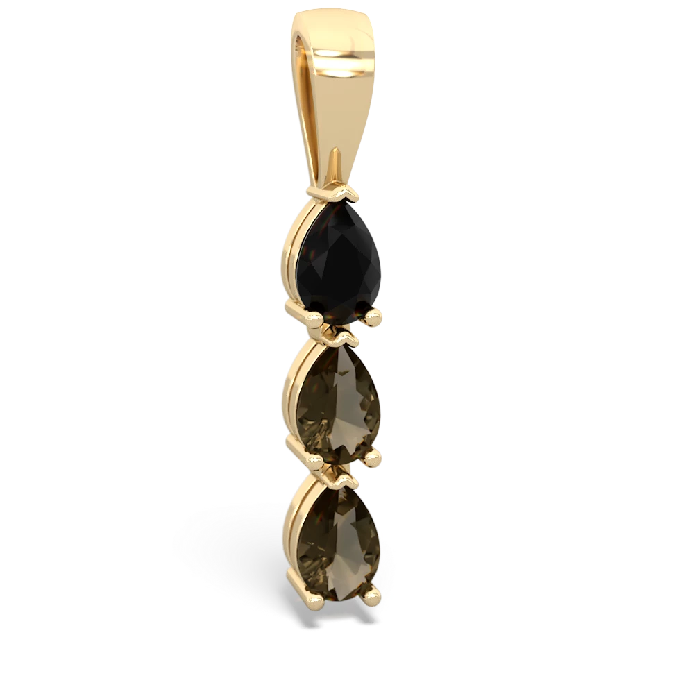 Onyx Dew Drops 14K Yellow Gold pendant P2251