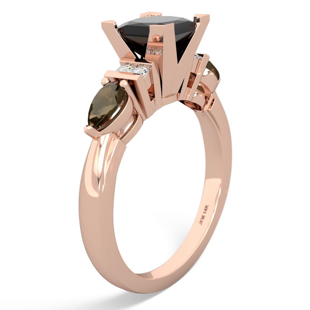 Onyx 6Mm Princess Eternal Embrace Engagement 14K Rose Gold ring C2002