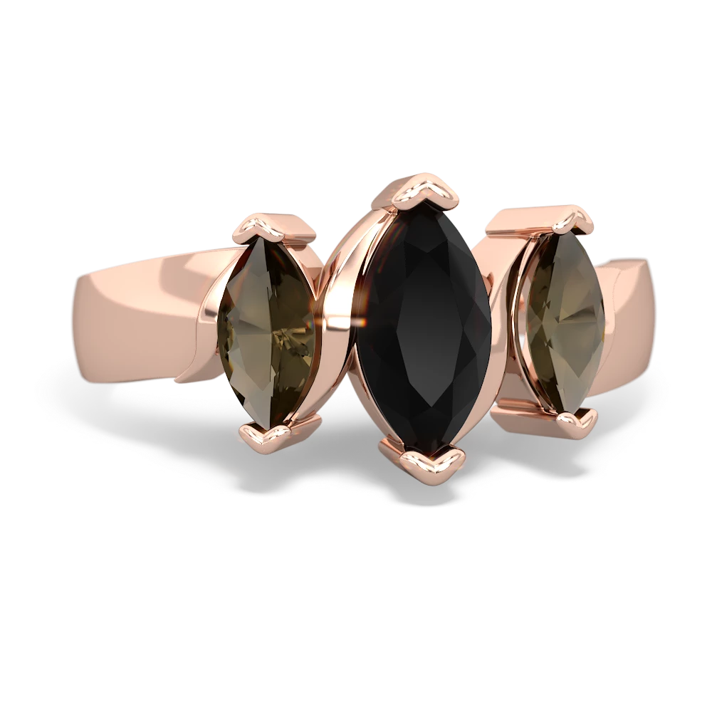 Onyx Three Peeks 14K Rose Gold ring R2433