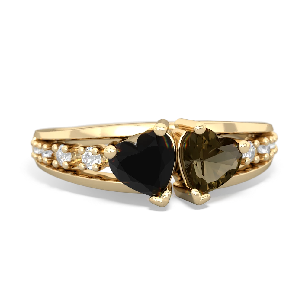 Onyx Heart To Heart 14K Yellow Gold ring R3342