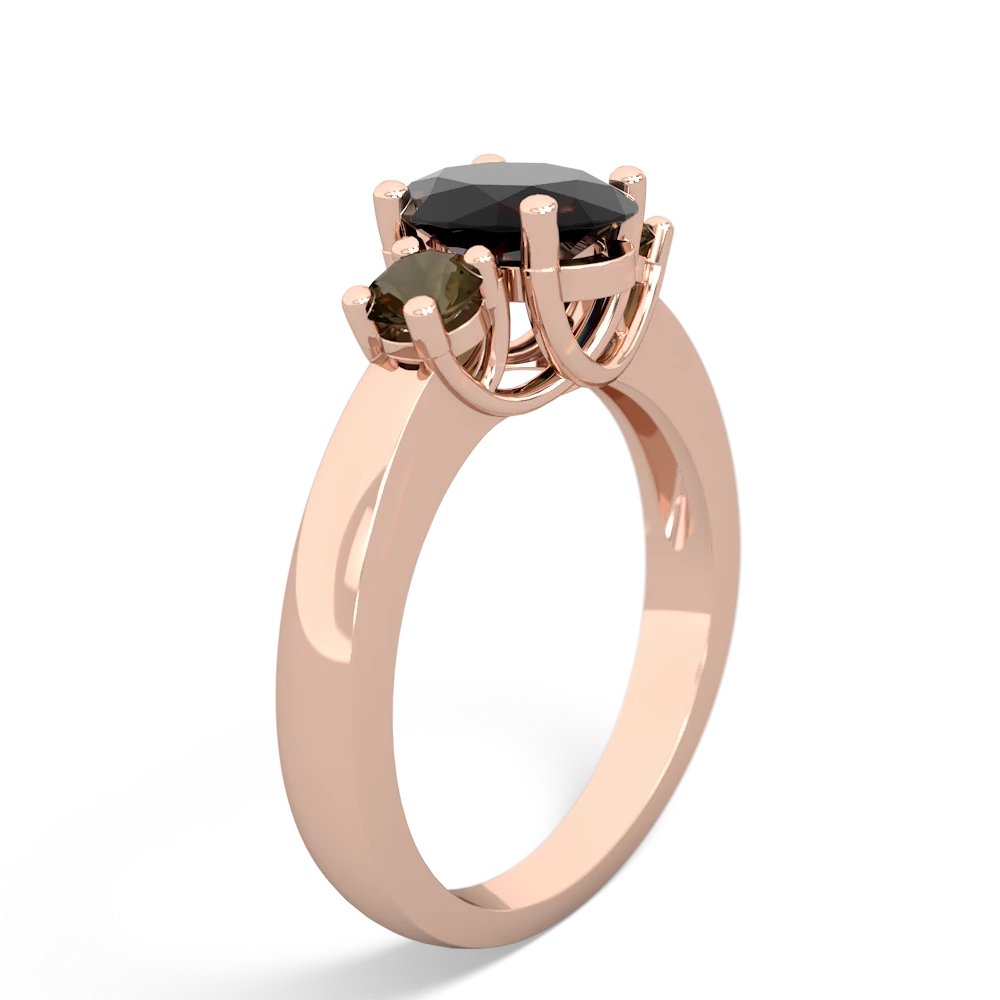 Onyx Three Stone Oval Trellis 14K Rose Gold ring R4024