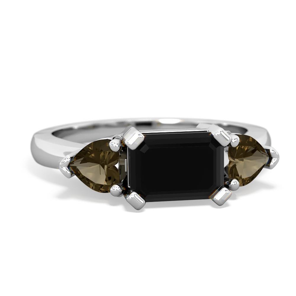 Onyx Three Stone 14K White Gold ring R5235