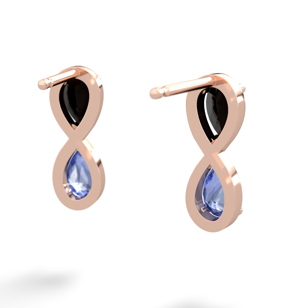 Onyx Infinity 14K Rose Gold earrings E5050