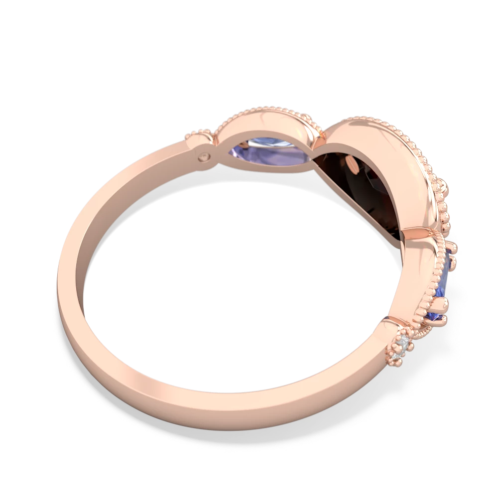 Onyx Milgrain Marquise 14K Rose Gold ring R5700