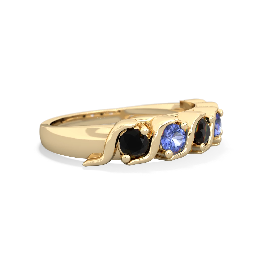 Onyx Anniversary Band 14K Yellow Gold ring R2089