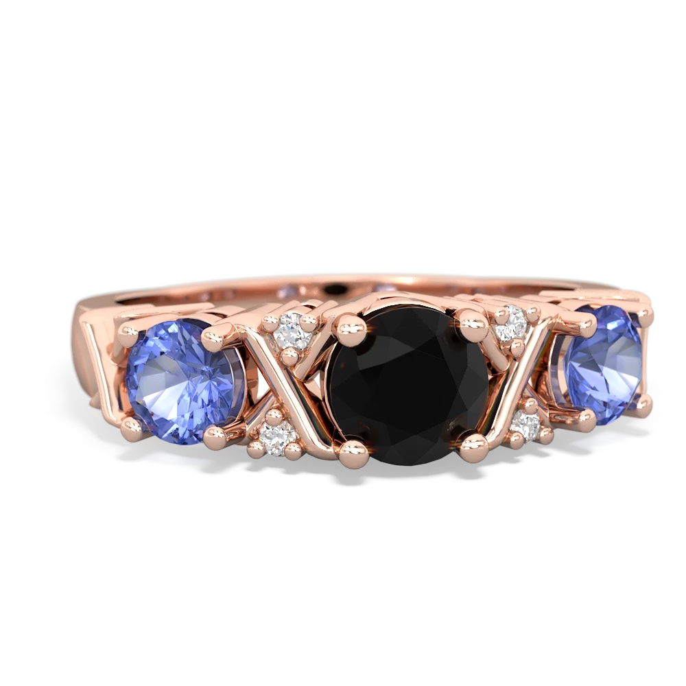 Onyx Hugs And Kisses 14K Rose Gold ring R5016