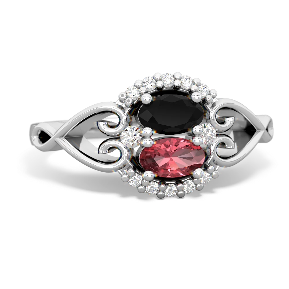 Onyx Love Nest 14K White Gold ring R5860