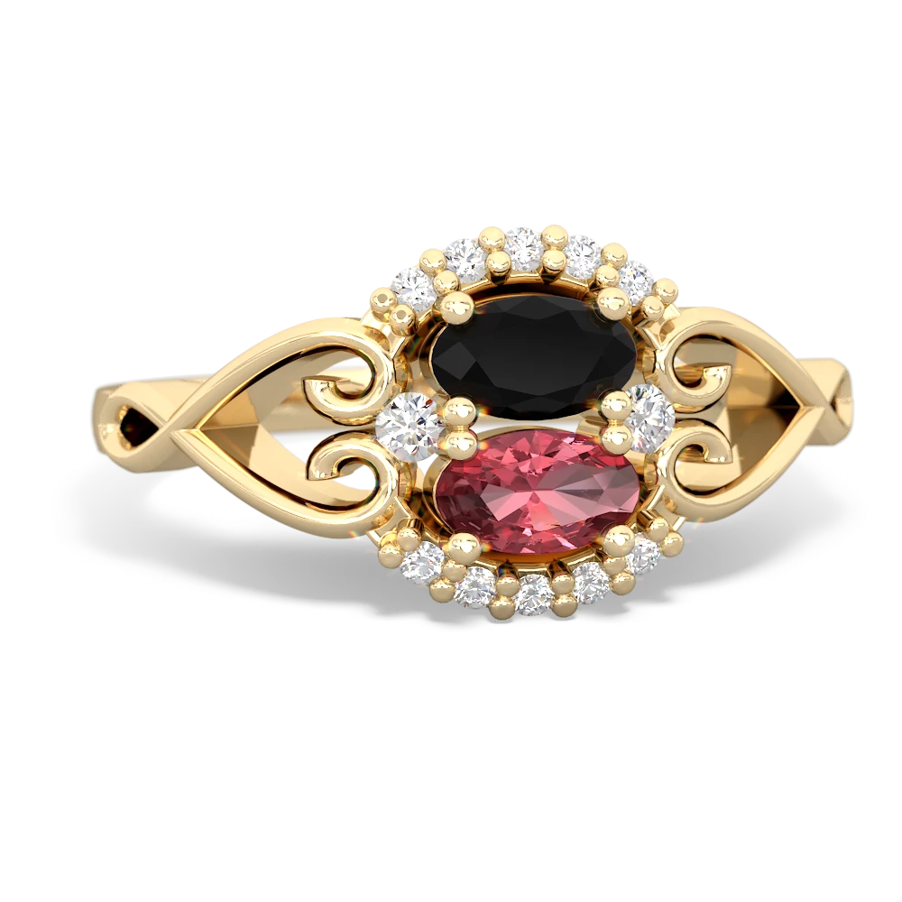 Onyx Love Nest 14K Yellow Gold ring R5860