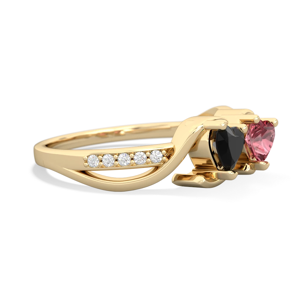 Onyx Side By Side 14K Yellow Gold ring R3090