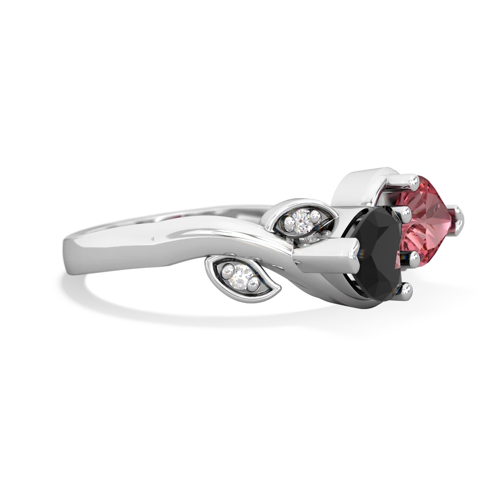 Onyx Floral Elegance 14K White Gold ring R5790