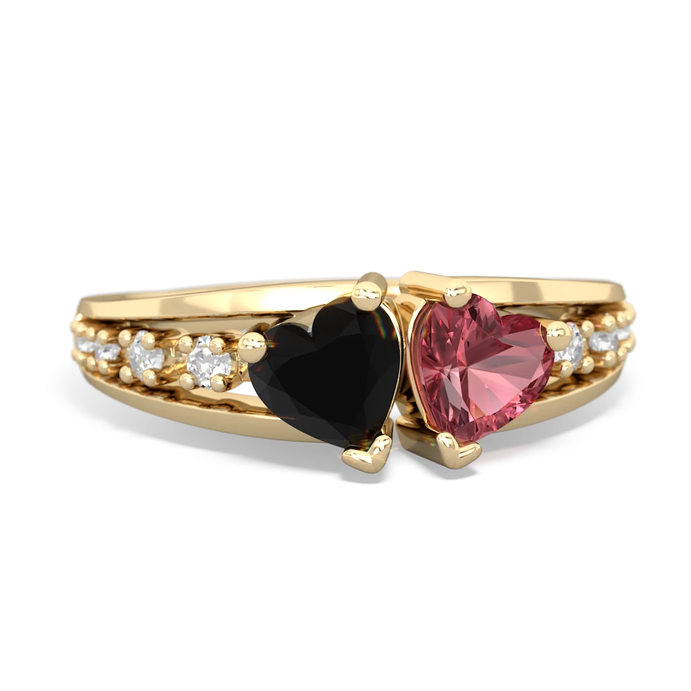 Onyx Heart To Heart 14K Yellow Gold ring R3342