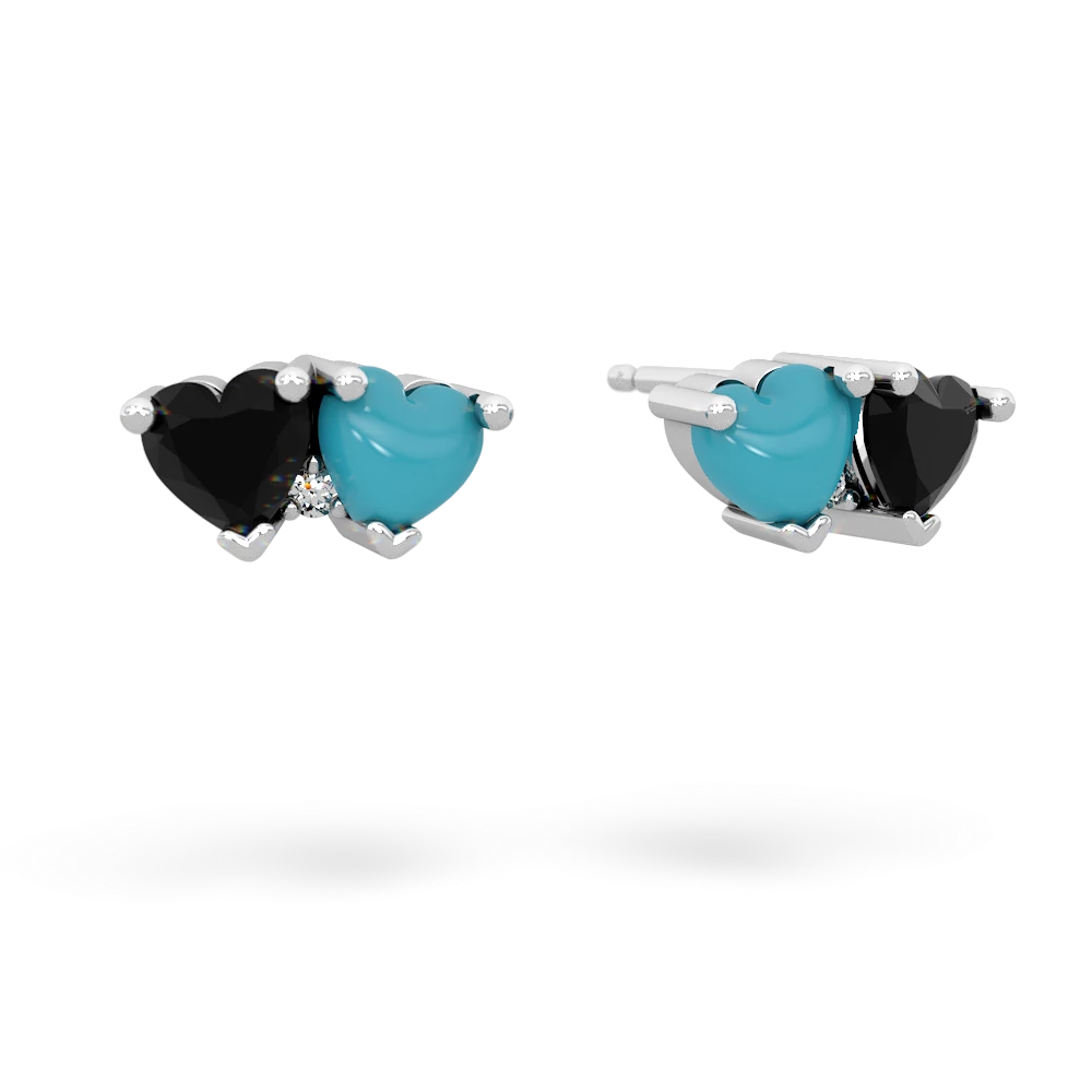 Onyx Sweethearts 14K White Gold earrings E5260