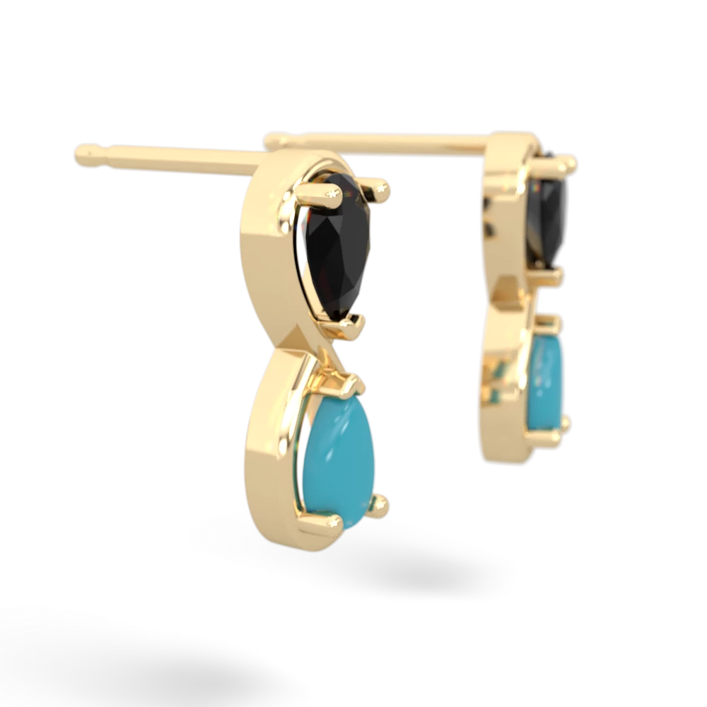 Onyx Infinity 14K Yellow Gold earrings E5050