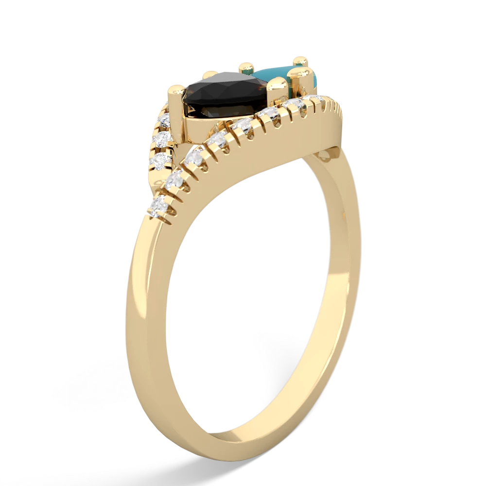 Onyx Mother And Child 14K Yellow Gold ring R3010