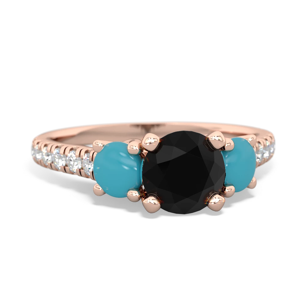 Onyx Pave Trellis 14K Rose Gold ring R5500