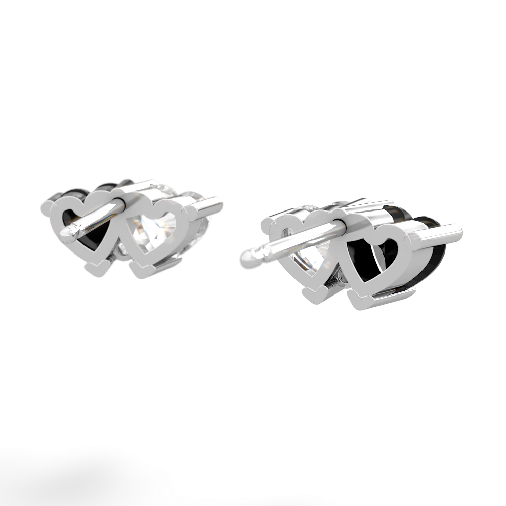 Onyx Sweethearts 14K White Gold earrings E5260