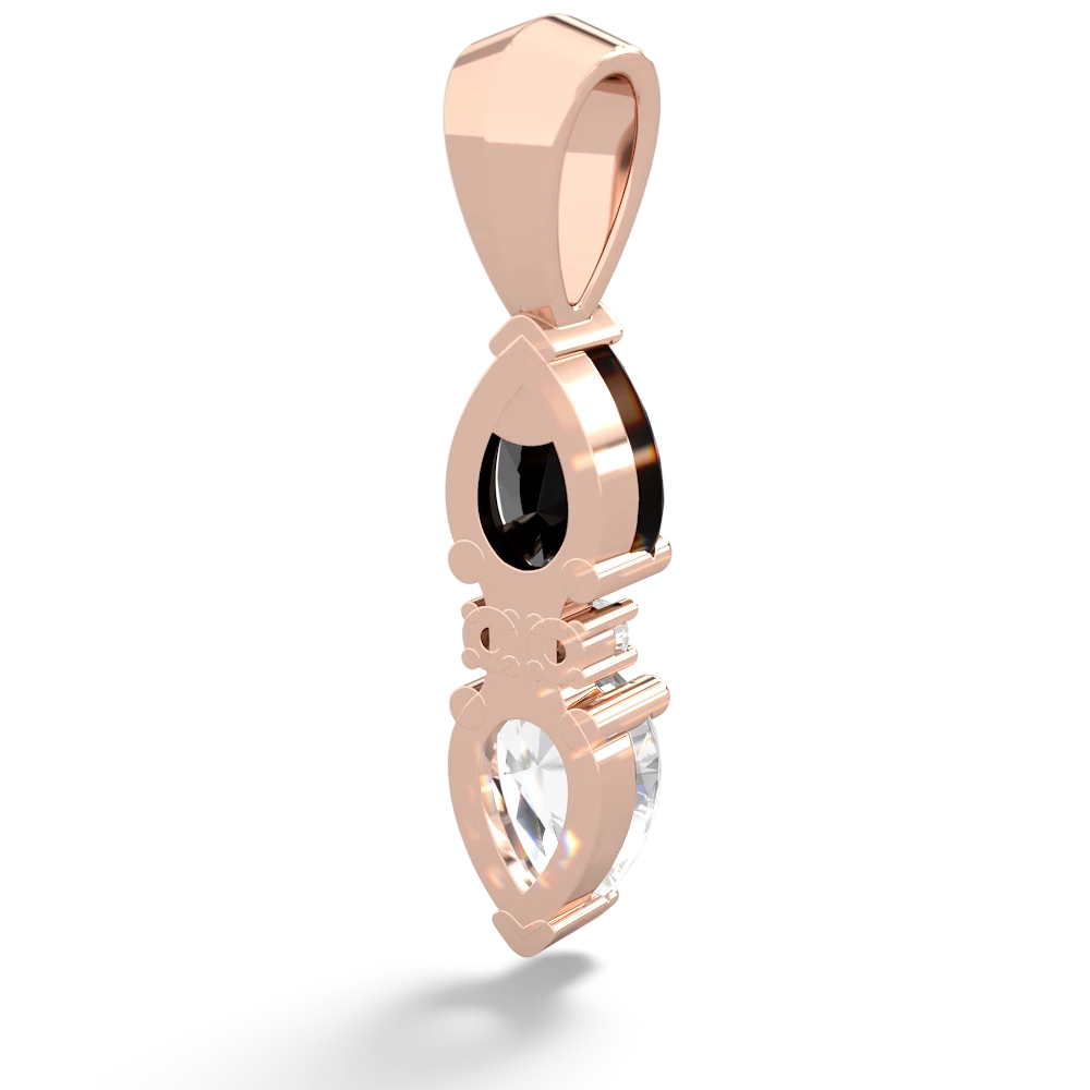 Onyx Bowtie Drop 14K Rose Gold pendant P0865