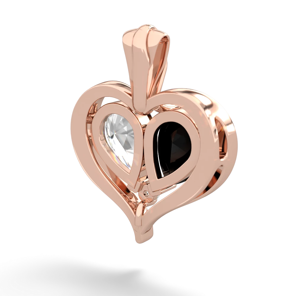 Onyx Two Become One 14K Rose Gold pendant P5330