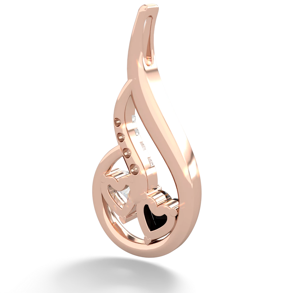 Onyx Keepsake Curves 14K Rose Gold pendant P5450