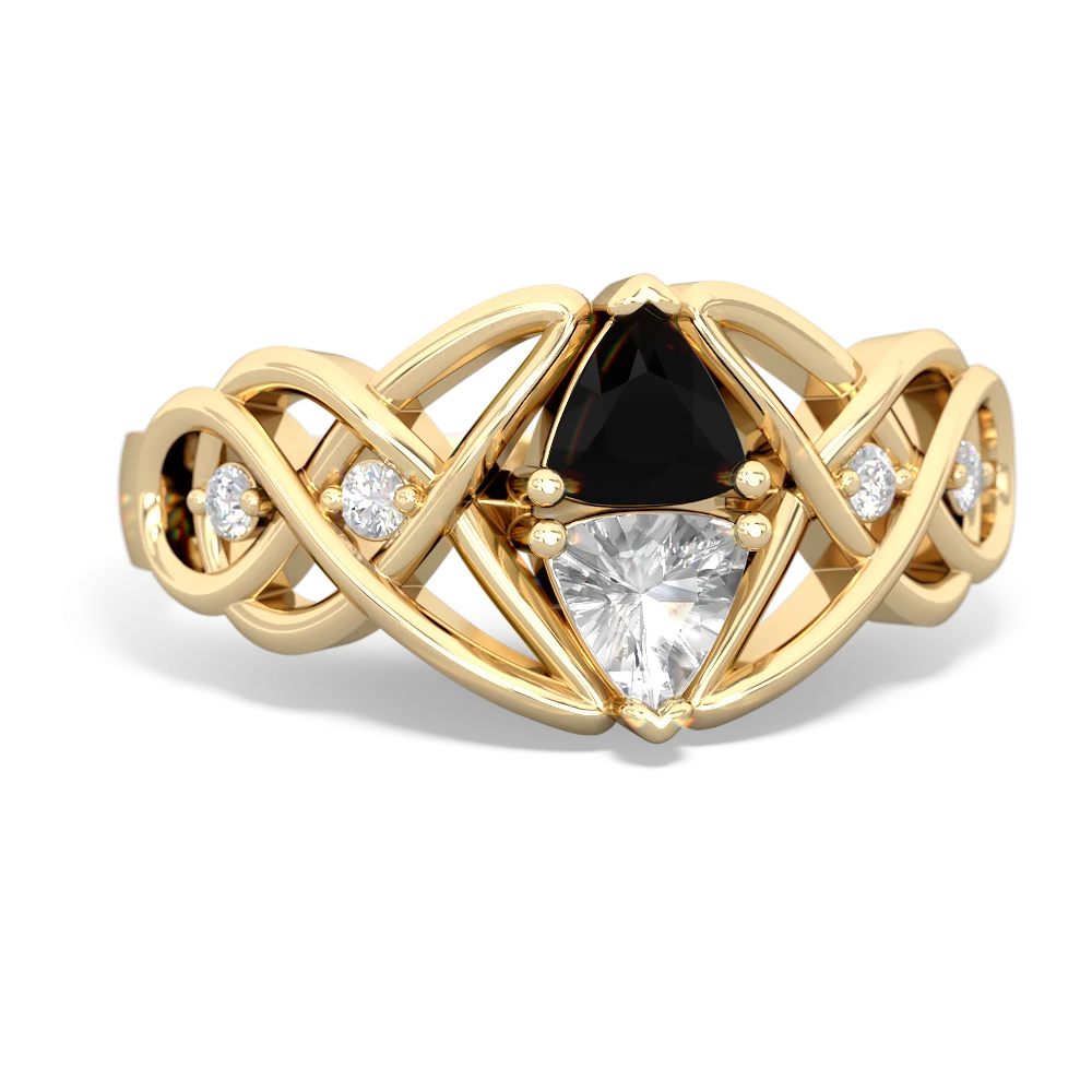 Onyx Keepsake Celtic Knot 14K Yellow Gold ring R5300