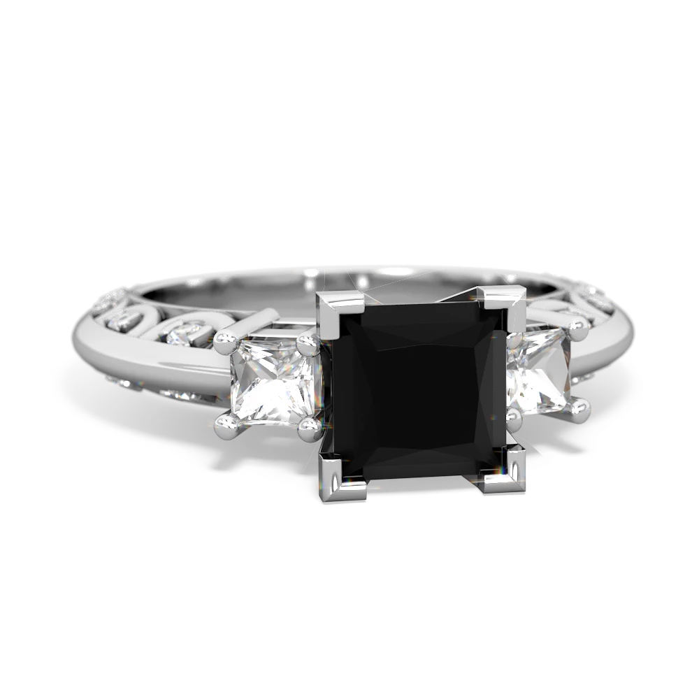 Onyx Eternal Embrace Engagement 14K White Gold ring C2001