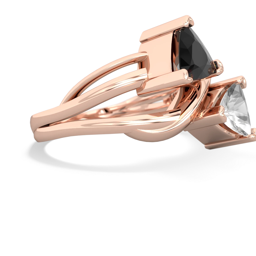 Onyx Split Band Swirl 14K Rose Gold ring R2341