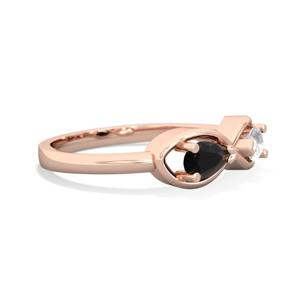 Onyx Infinity 14K Rose Gold ring R5050