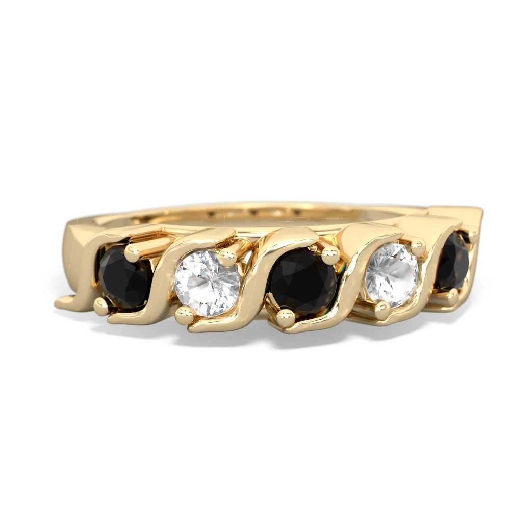 Onyx Anniversary Band 14K Yellow Gold ring R2089