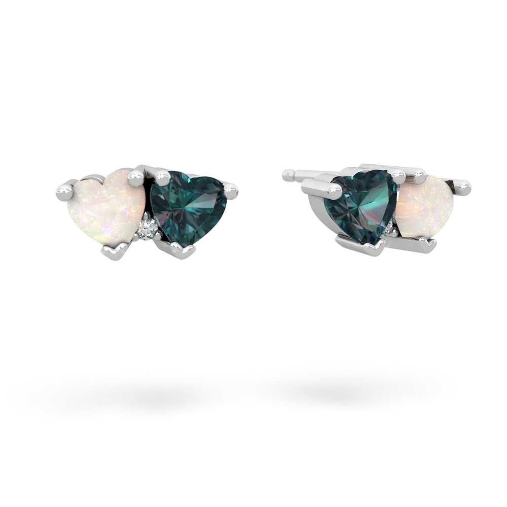 Opal Sweethearts 14K White Gold earrings E5260