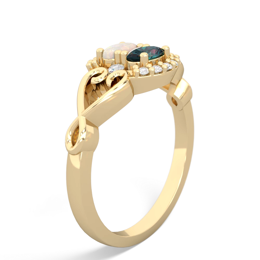 Opal Love Nest 14K Yellow Gold ring R5860