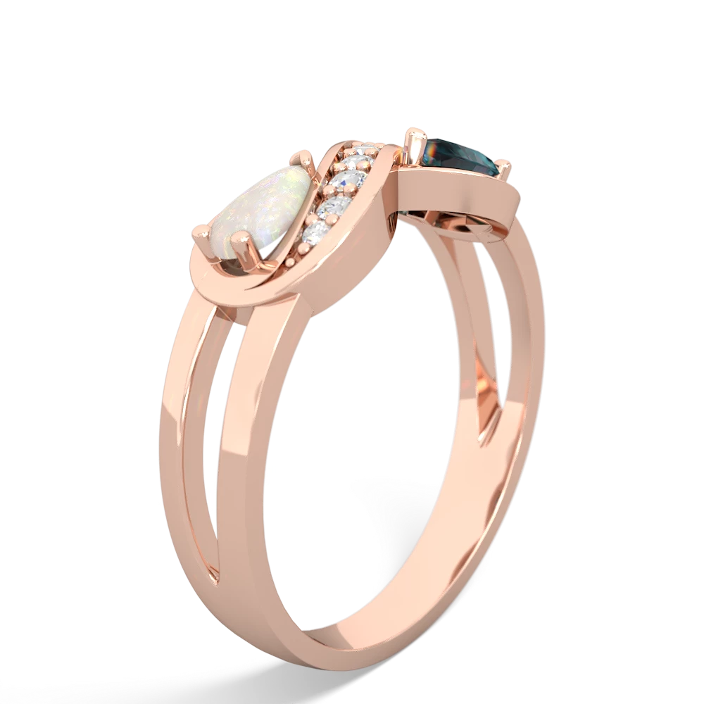 Opal Diamond Infinity 14K Rose Gold ring R5390