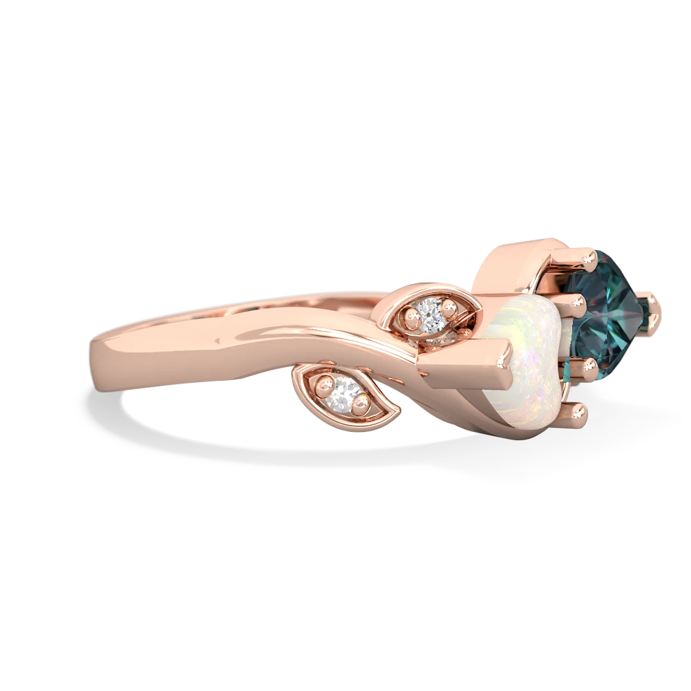 Opal Floral Elegance 14K Rose Gold ring R5790